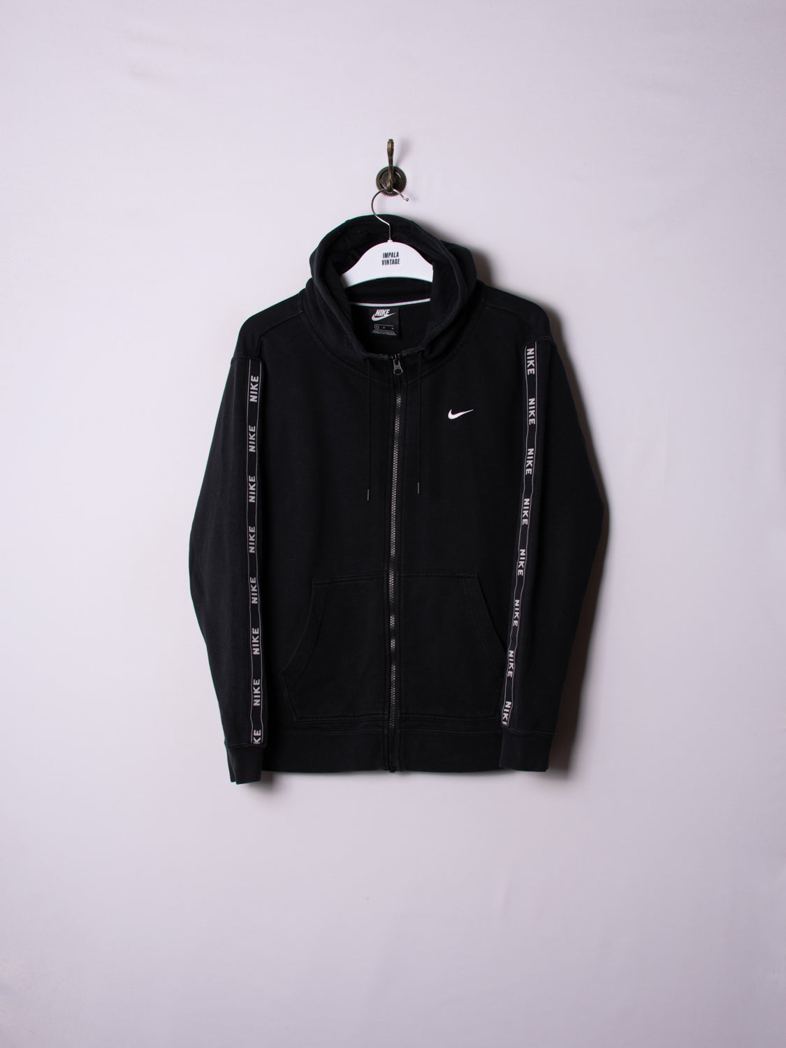 black nike tape hoodie