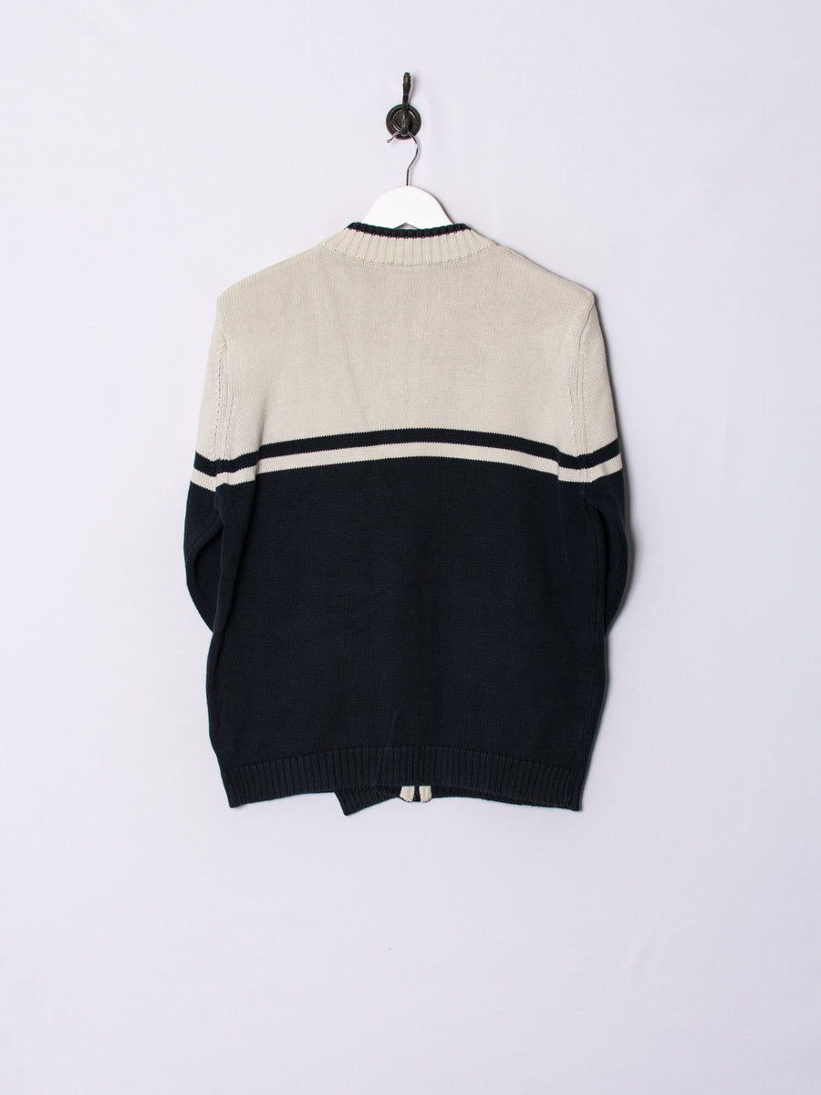 Lacoste Blue & White Zipper Sweater