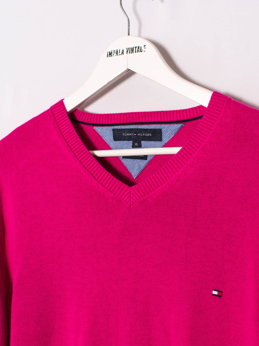 Tommy Hilfiger Pink V-Neck Sweater
