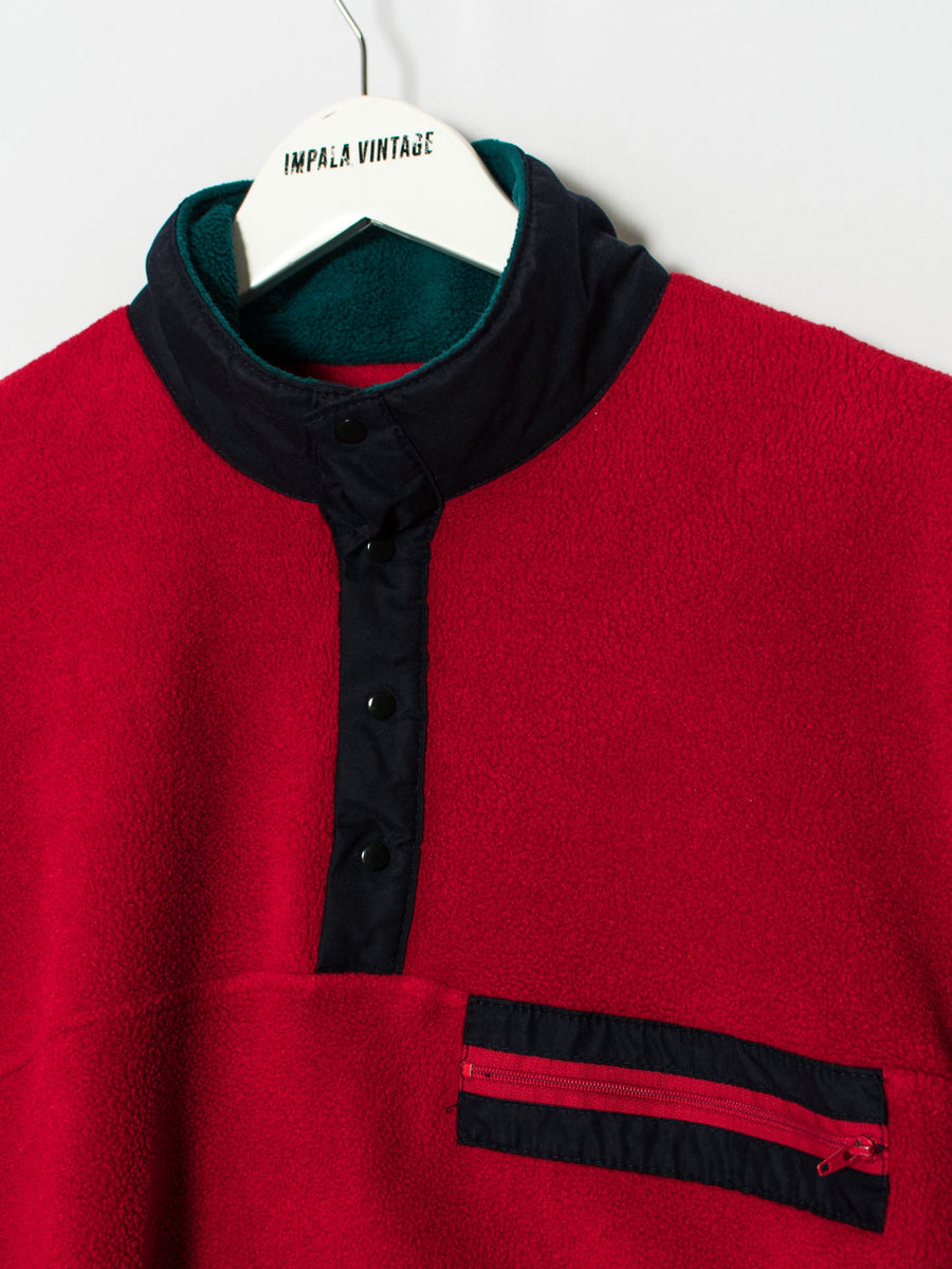 Red 1/3 Buttoned Fleece