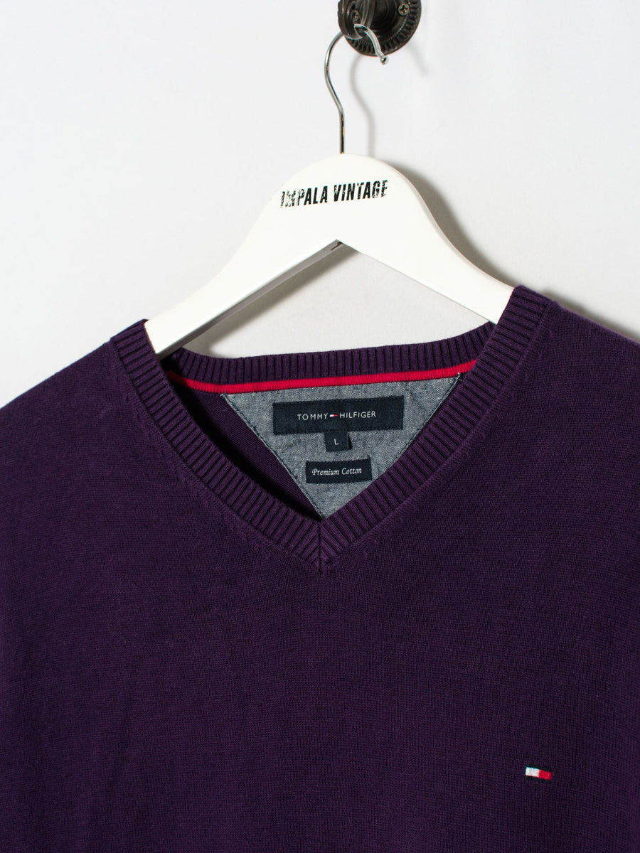 Tommy Hilfiger Purple V-Neck Sweater
