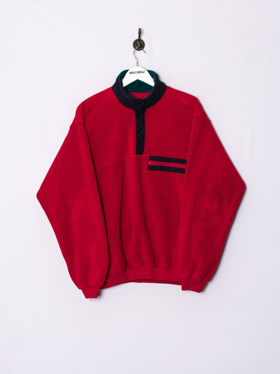 Red 1/3 Buttoned Fleece