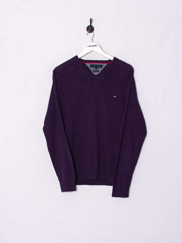 Tommy Hilfiger Purple V-Neck Sweater