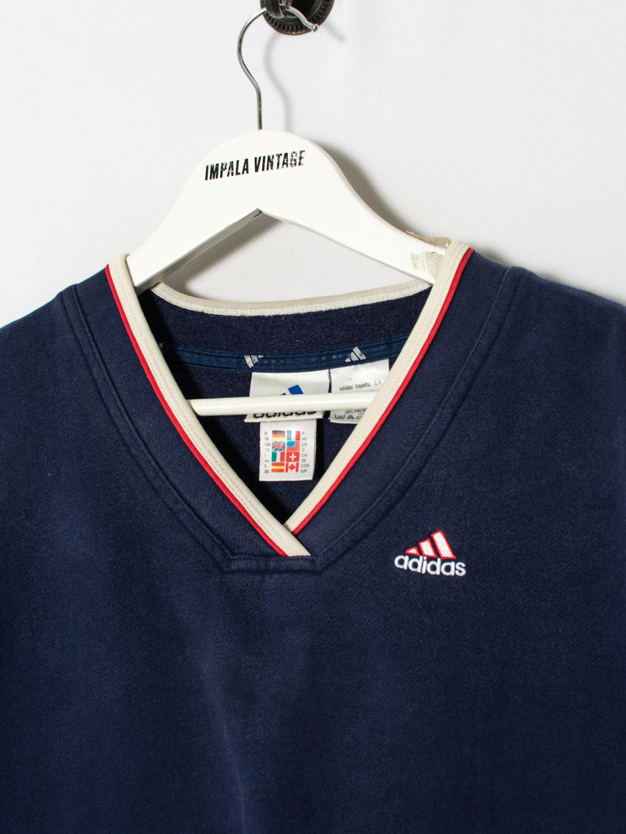 Adidas Blue V-Neck Sweatshirt