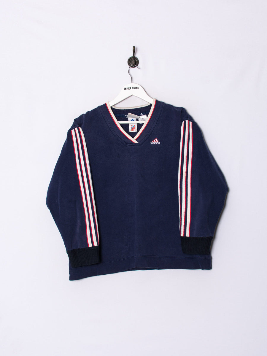 Adidas Blue V-Neck Sweatshirt