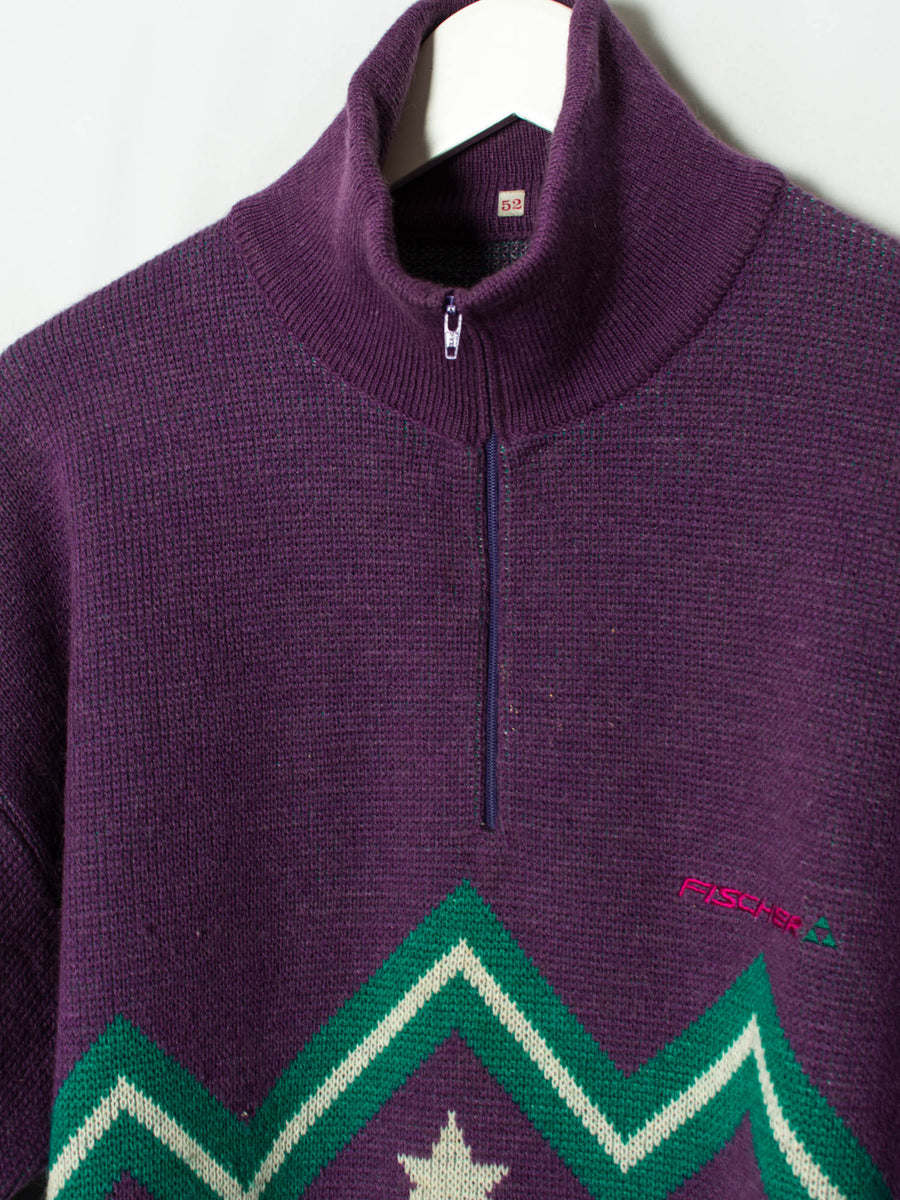 Fischer Purple 3/4 Zipper Sweater