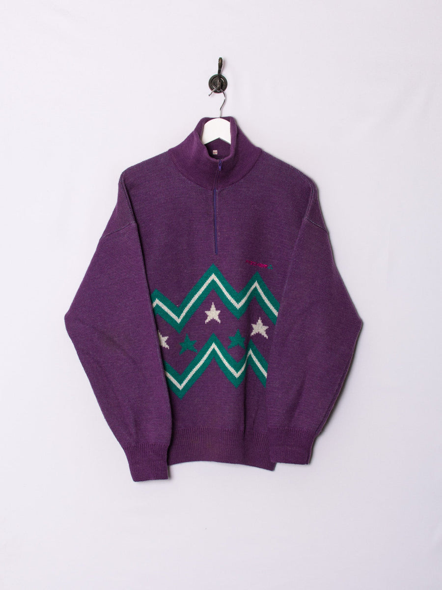 Fischer Purple 3/4 Zipper Sweater