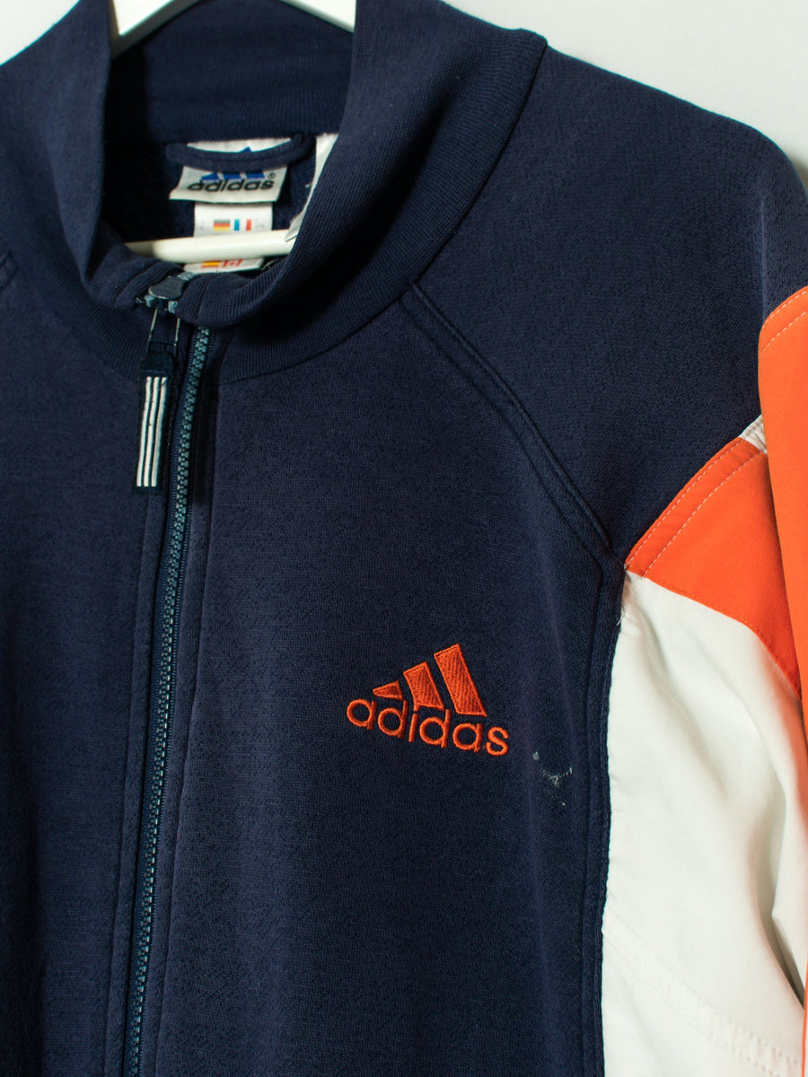 Adidas Blue & Orange Zipper Sweatshirt