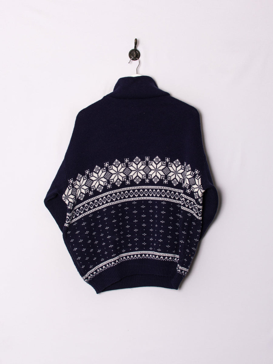 Blue 1/3 Zipper Sweater