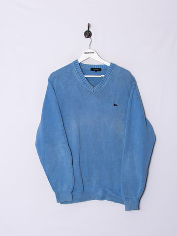 Burberry Blue V-Neck Sweater