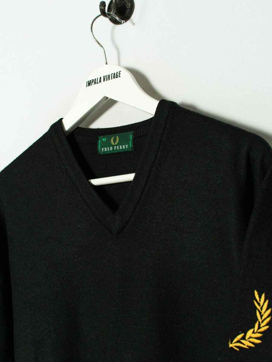 Fred Perry Black V-Neck Sweater