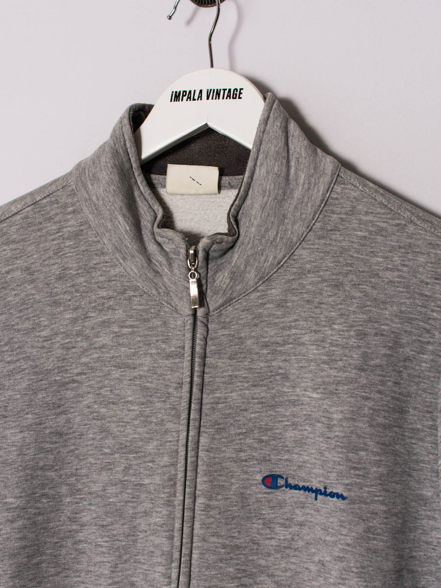 Champion Grey 3/4 Sleeves Zipper Sweatshirt