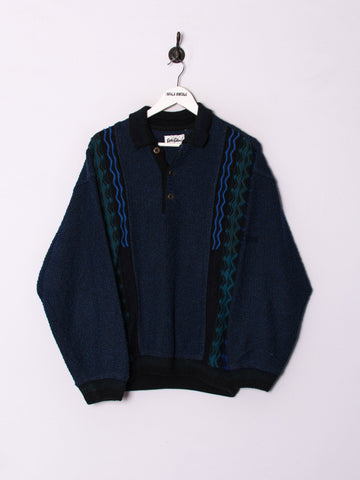 Carlo Colucci Blue Retro Sweater