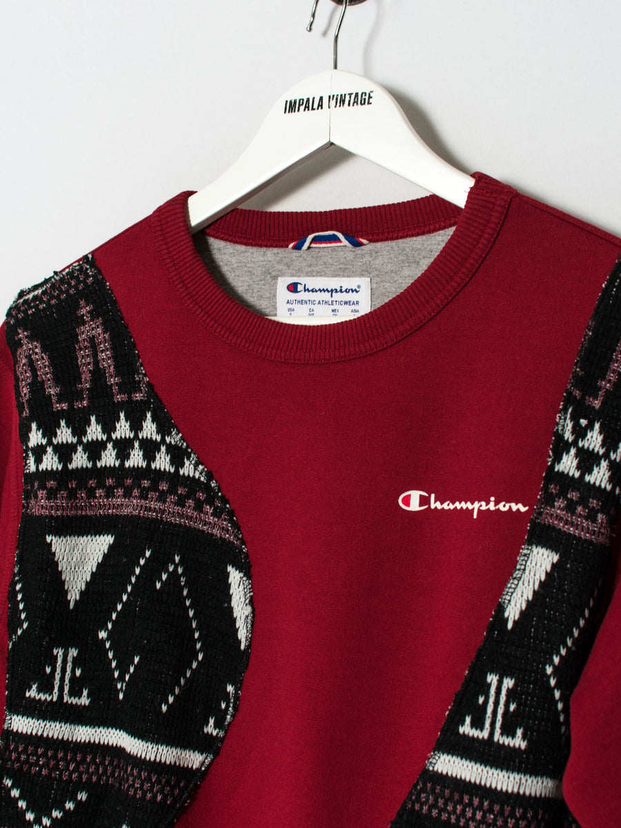 Champion Red Rework Sweatshirt