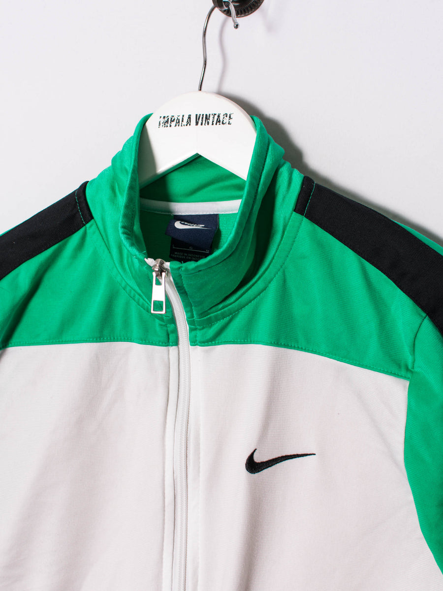 Nike white & Green Track Jacket