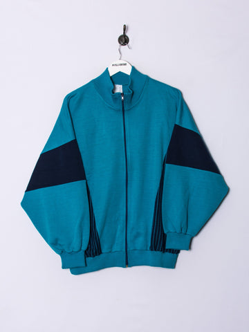 Blue Retro Zipper Sweatshirt