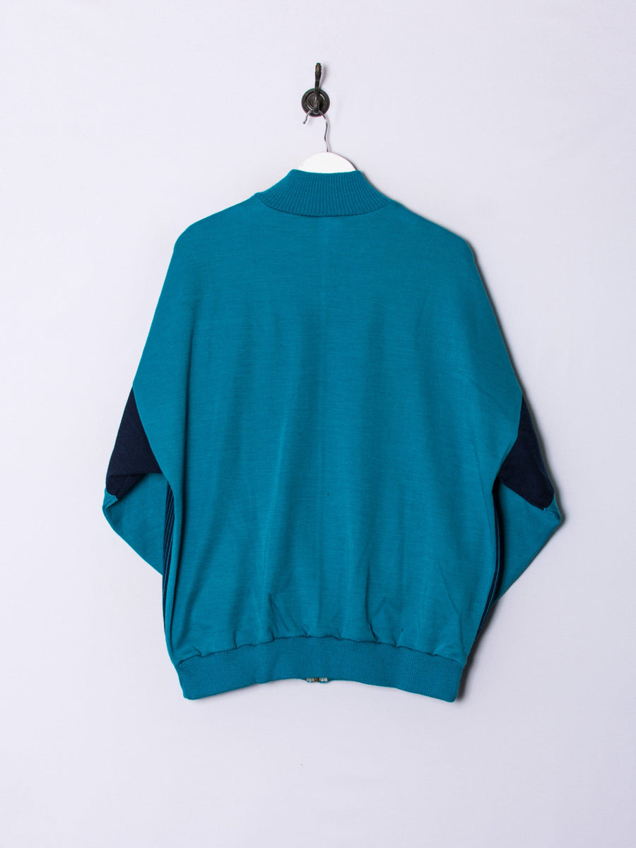 Blue Retro Zipper Sweatshirt