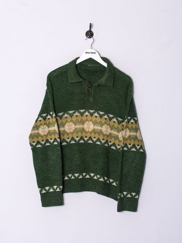 Green V Sweater
