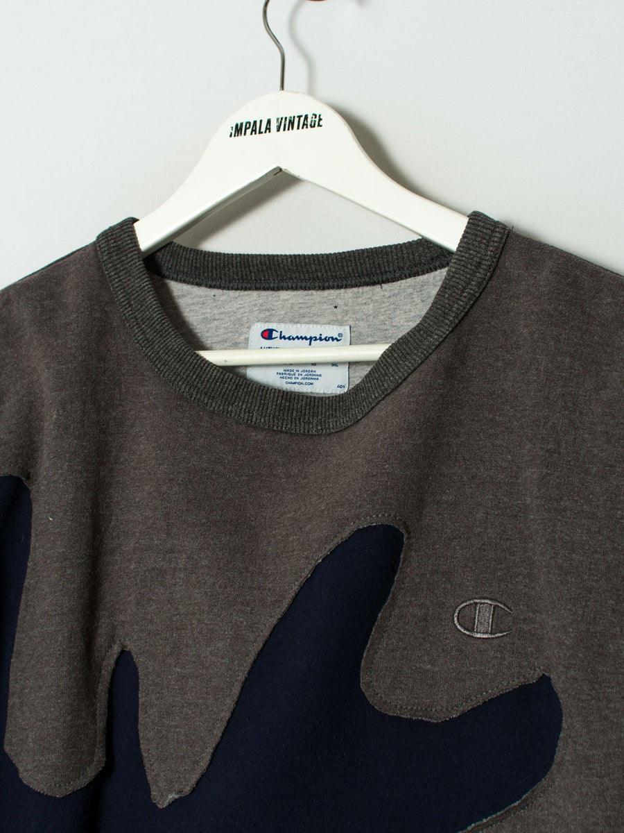 Champion Gray & Blue Rework Sweatshirt