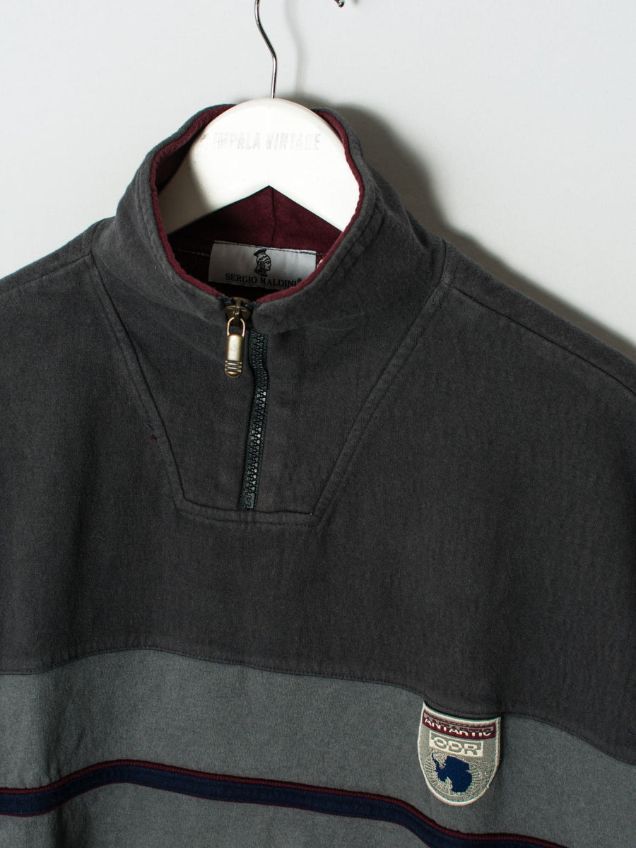Sergio Maldini Retro Grey 1/3 Zipper Sweatshirt
