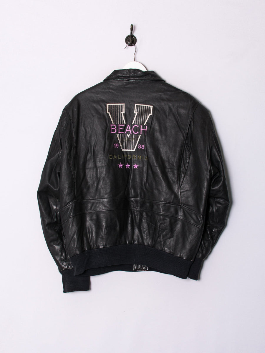 Beache Leather Black Retro Jacket
