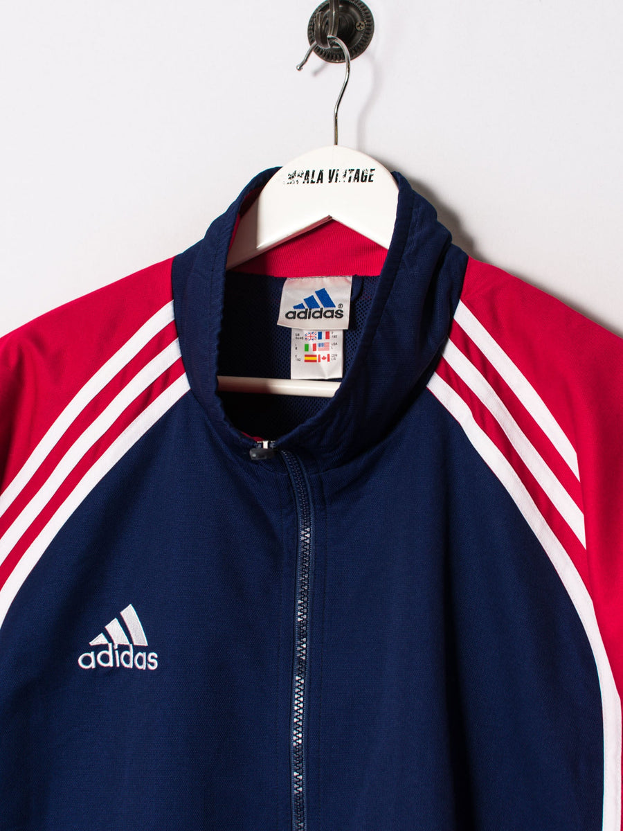Adidas Red & Blue 3/4 Sleeves Track Jacket