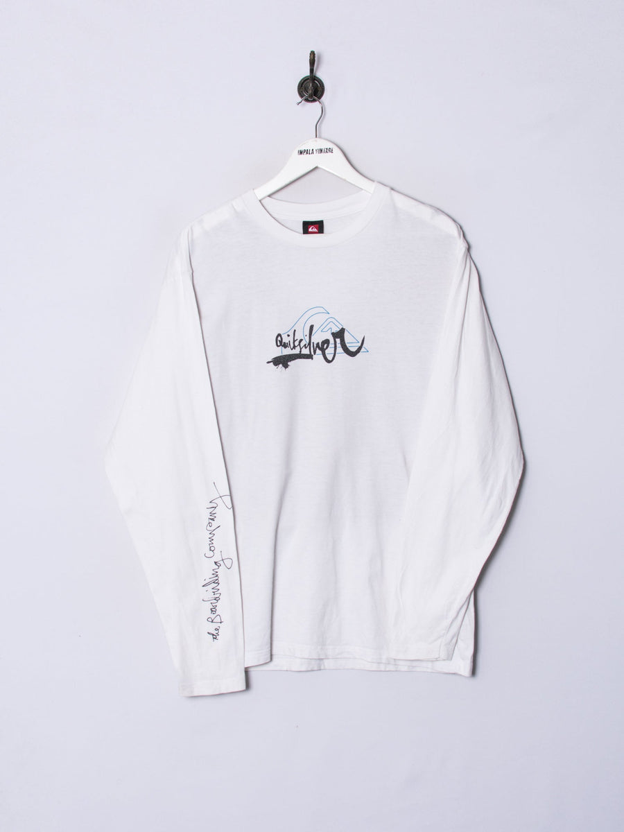 Quicksilver White Long Sleeves Tee