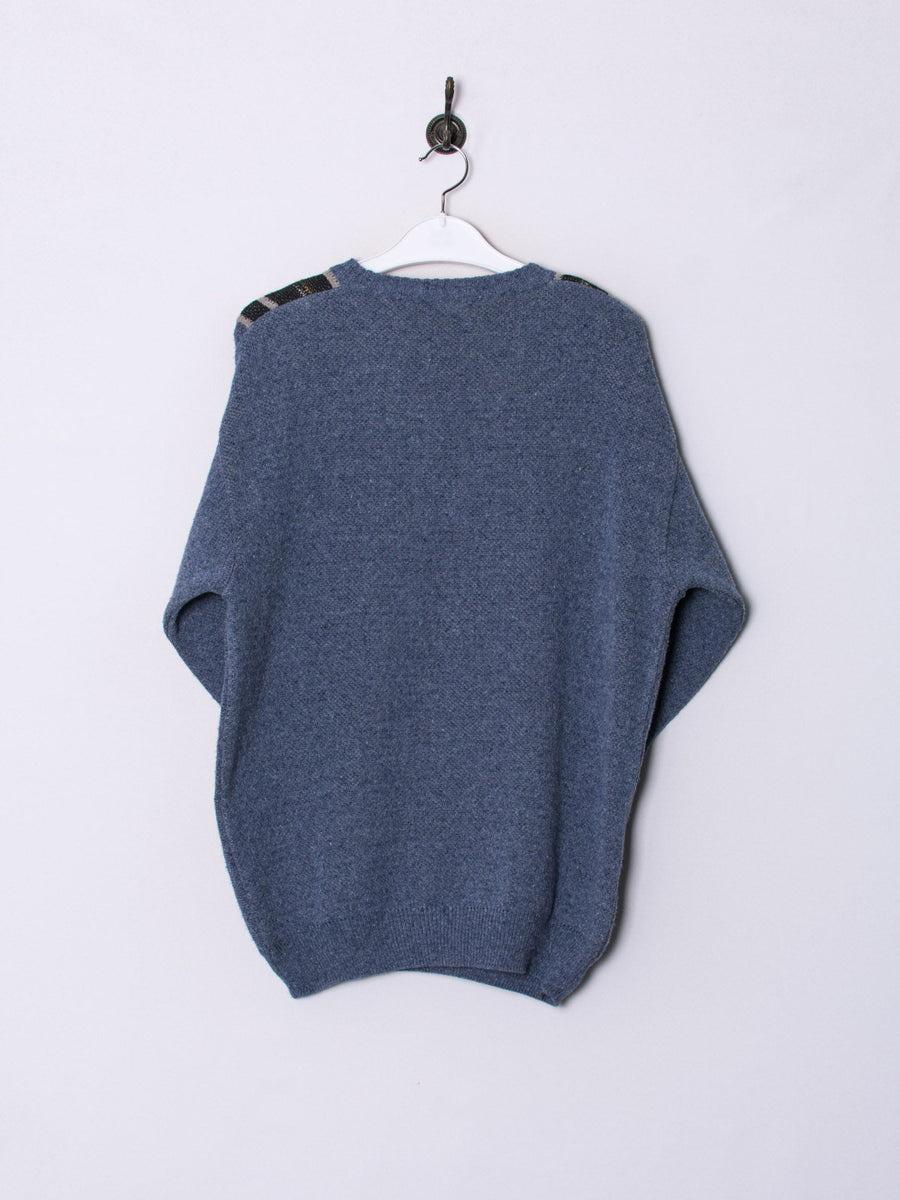 V-Neck Blue Sweater