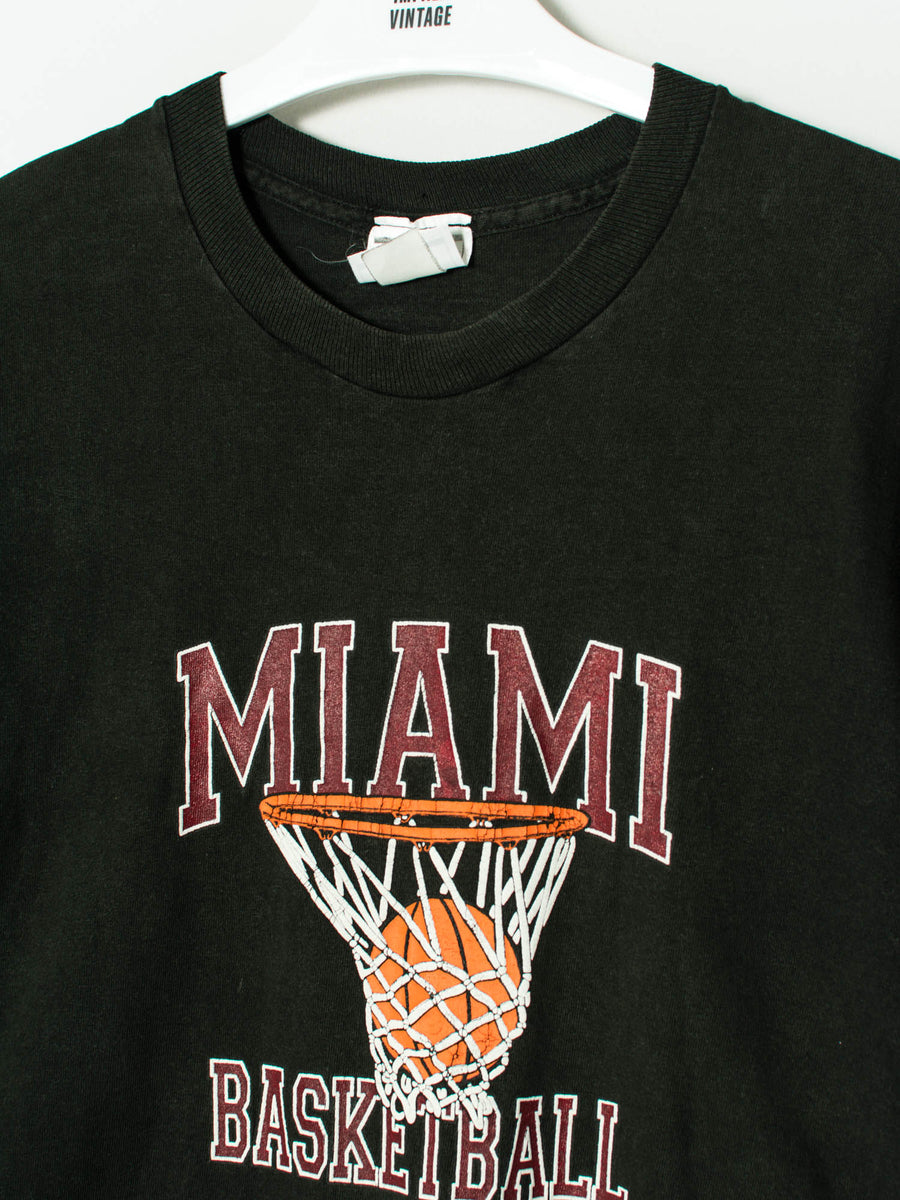 Miami Basketball Black Cotton Tee