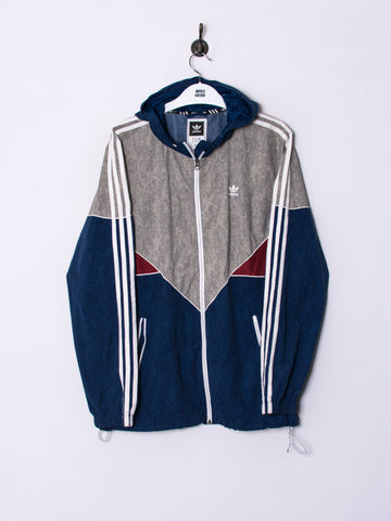 Adidas Originals Blue & Gray Zipper Jacket