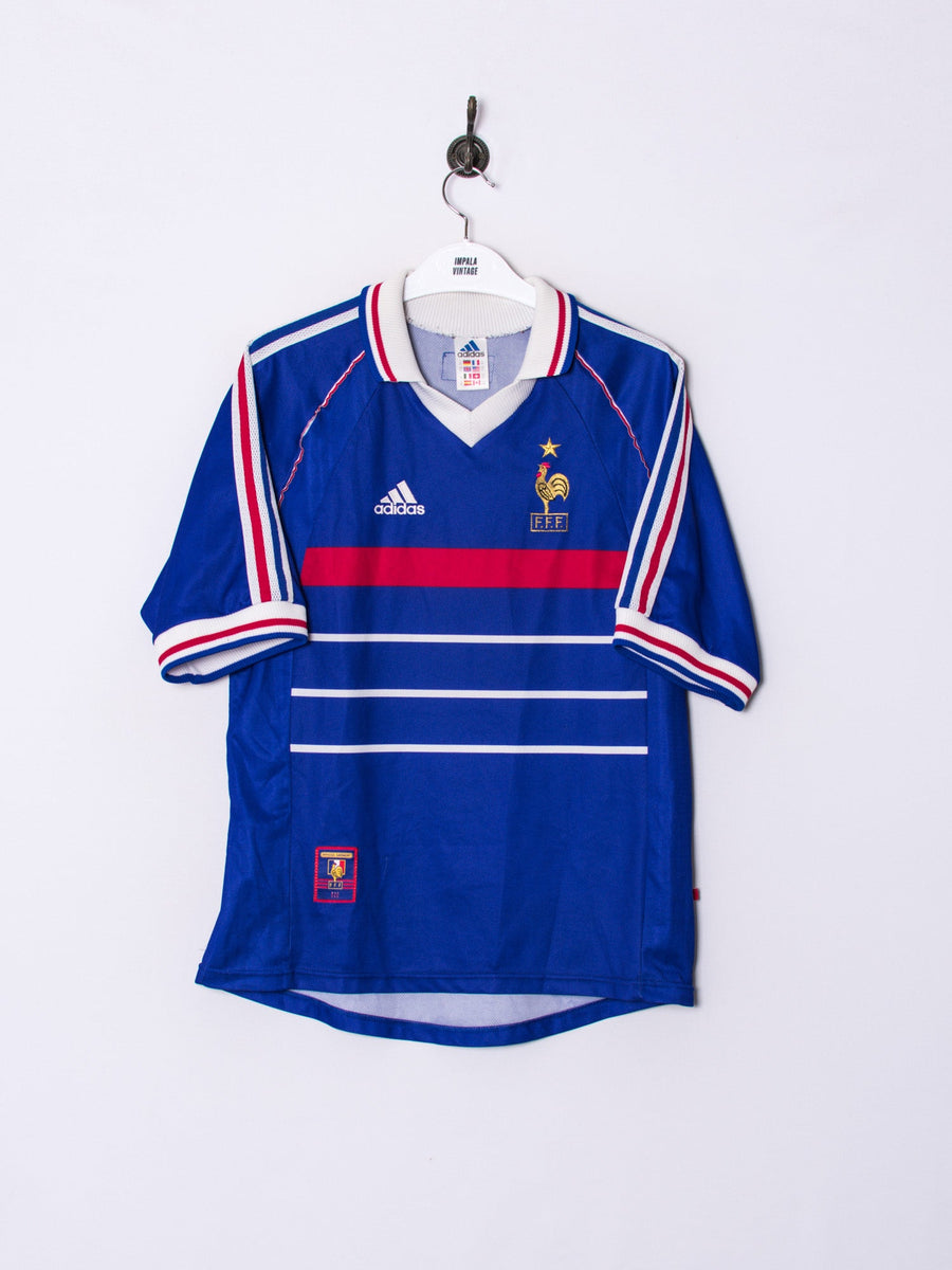 France National Team FFF Adidas Official Football 1998 Home Jersey