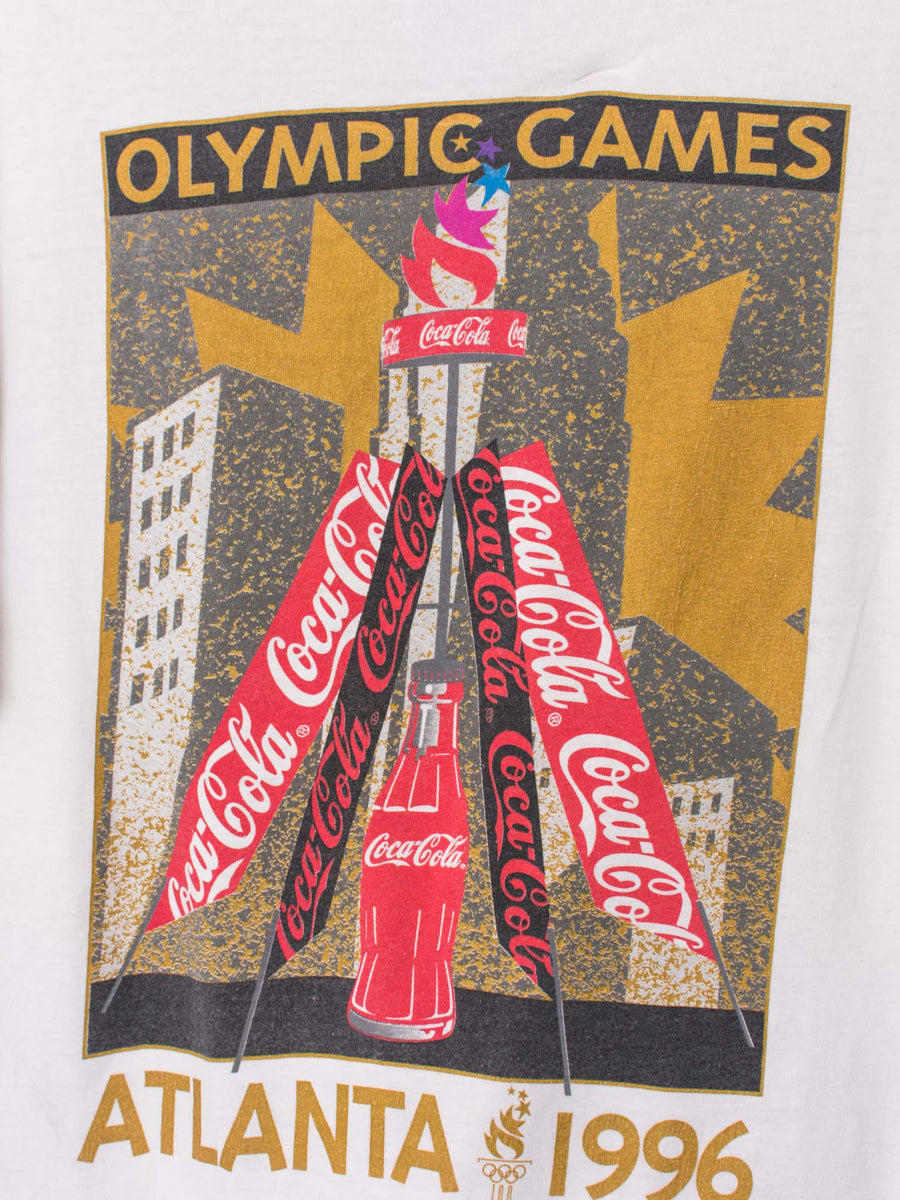 Hanes Atlanta 96 Coca-Cola Olympic Games White Cotton Tee