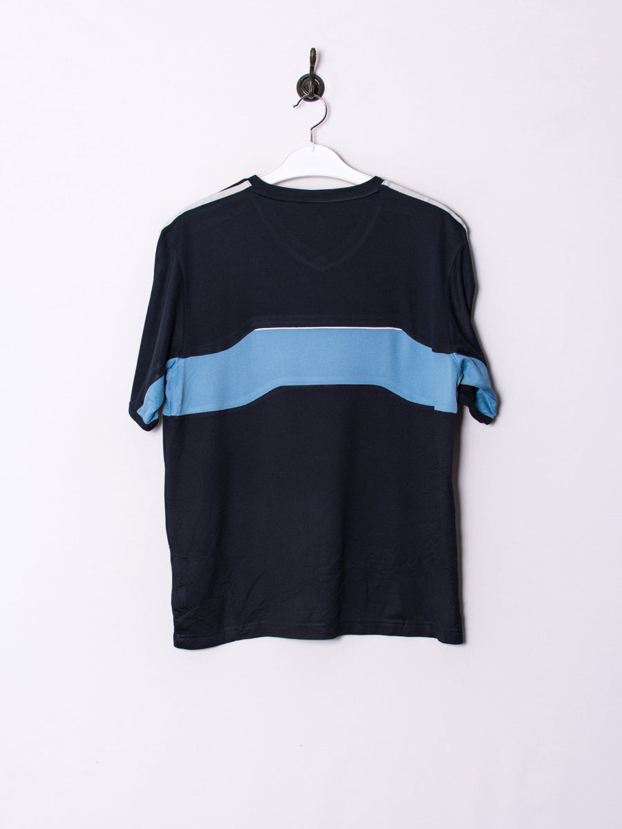 Adidas Blue Stripe V-Neck Tee