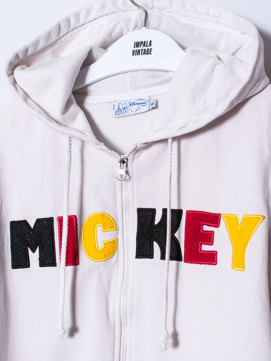 Mickey White Zipper Hoodie