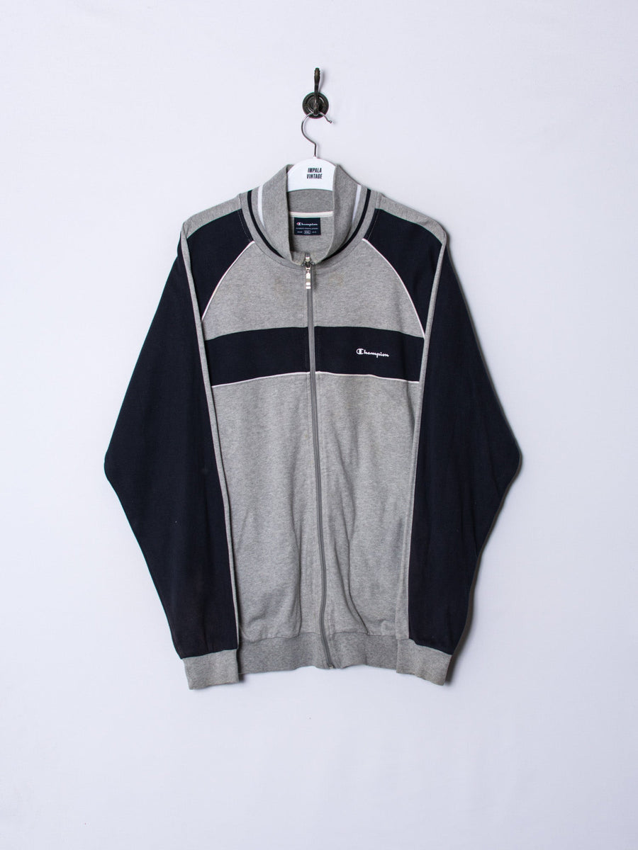 Champion Grey & Blue Zipper Sweatshirt