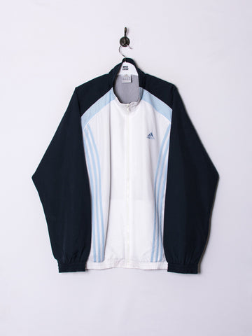 Adidas White & Blue Track Jacket
