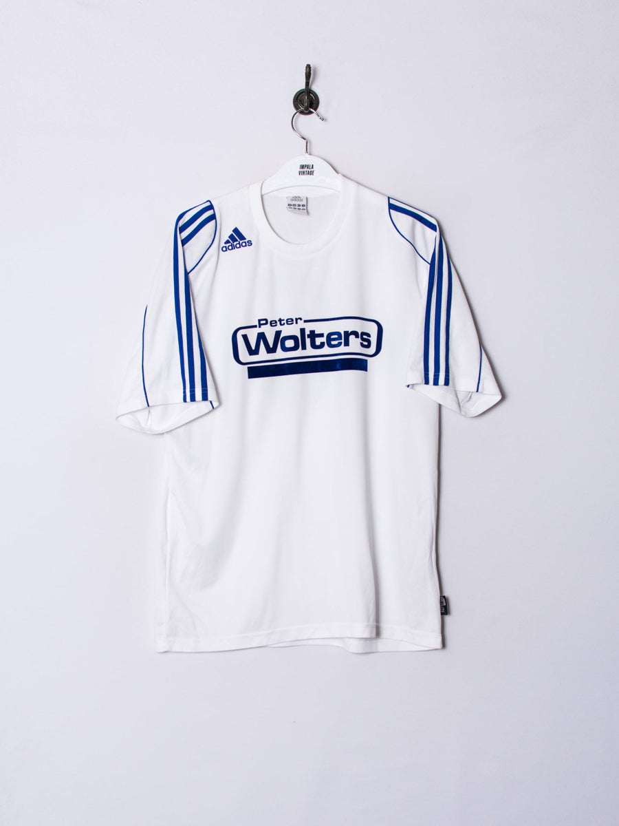 Adidas White & Blue Climalite Training Tee