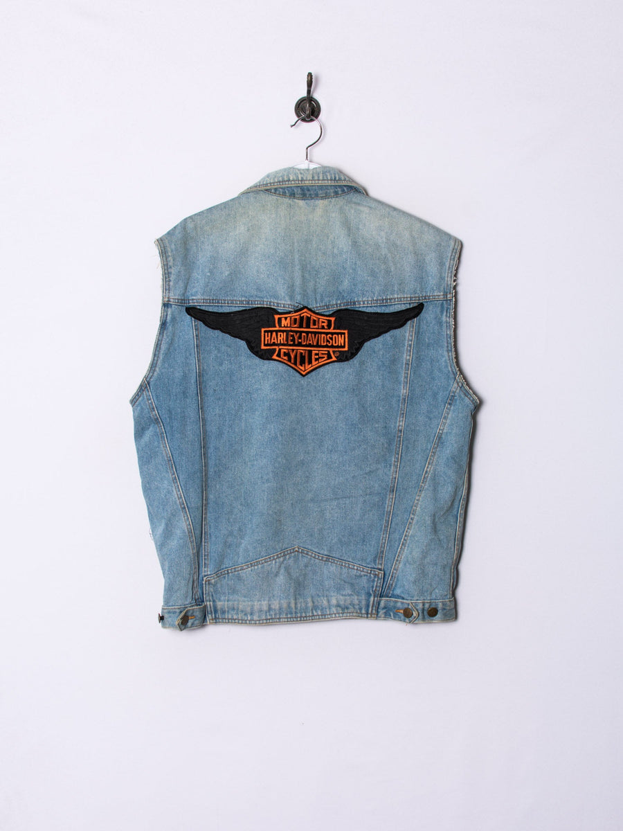 New Fast Custom Harley Davidson Denim Vest Jacket