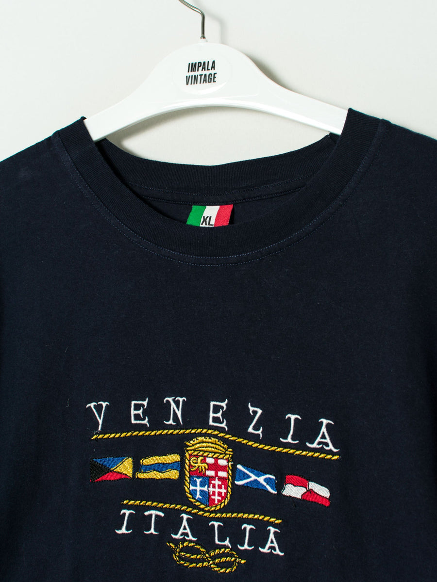 Venezia Italia Navy Blue Cotton Tee