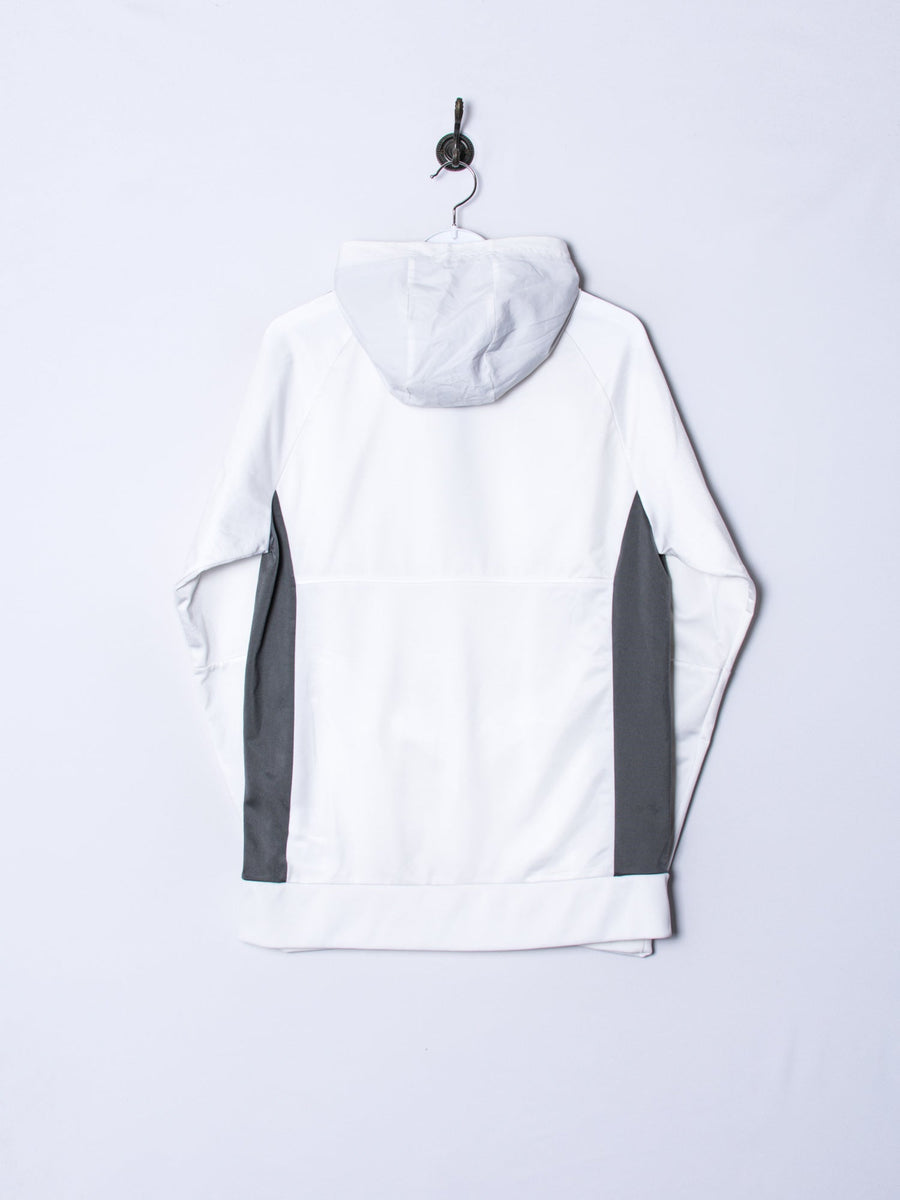 Adidas White Middled Zipper Hoodie