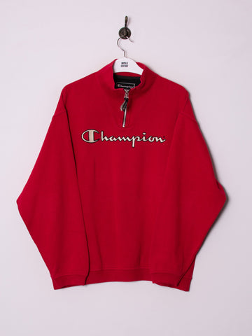 Champion Red 1/3 Zipper Sweatshirt