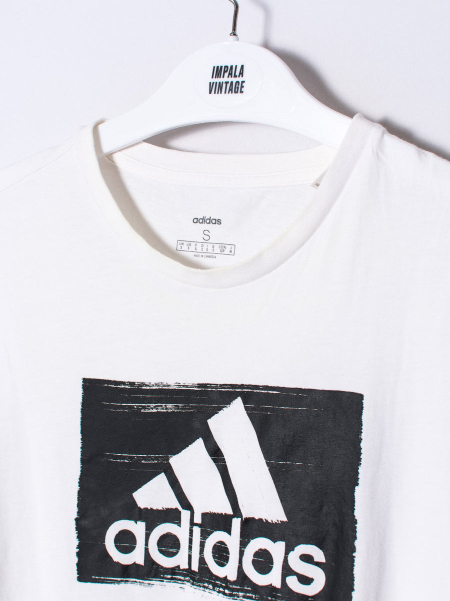 Adidas White Cotton Tee