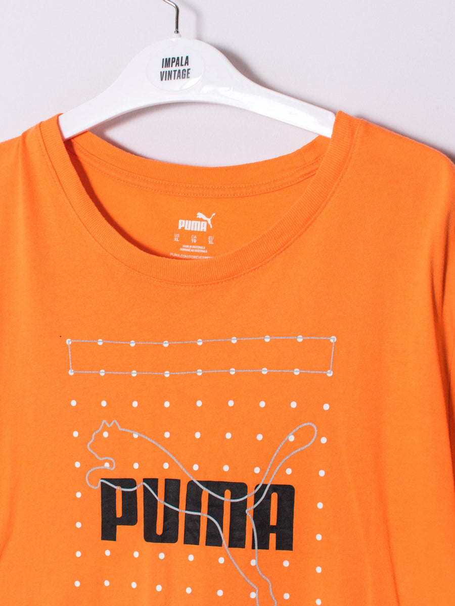 Puma Orange Cotton Tee