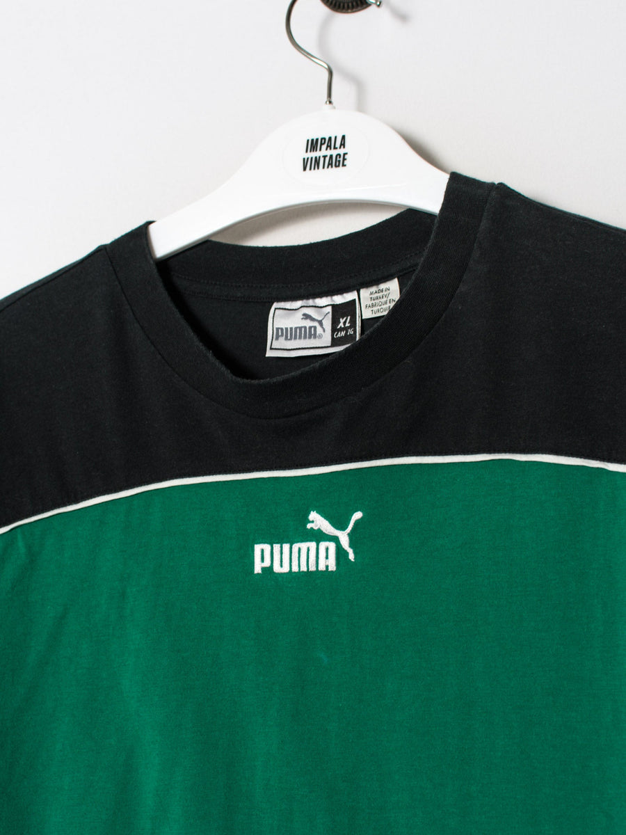 Puma Green & Black Cotton Tee