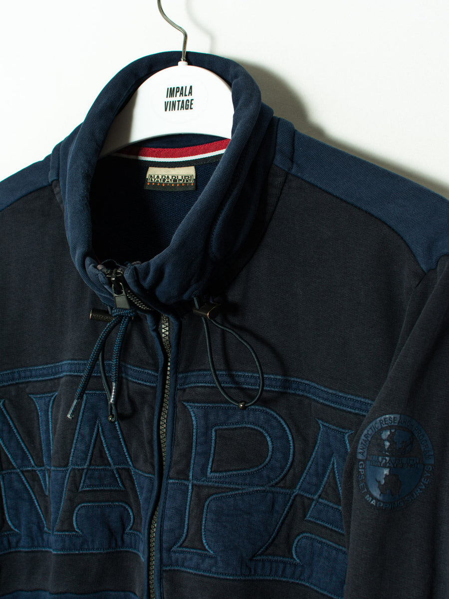 Napapijri Blue & Black Zipper Sweatshirt