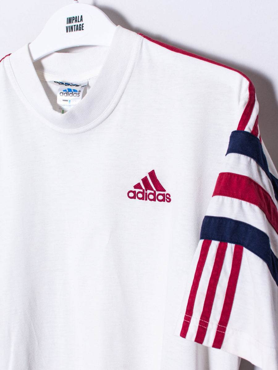 Adidas White Retro Cotton Tee