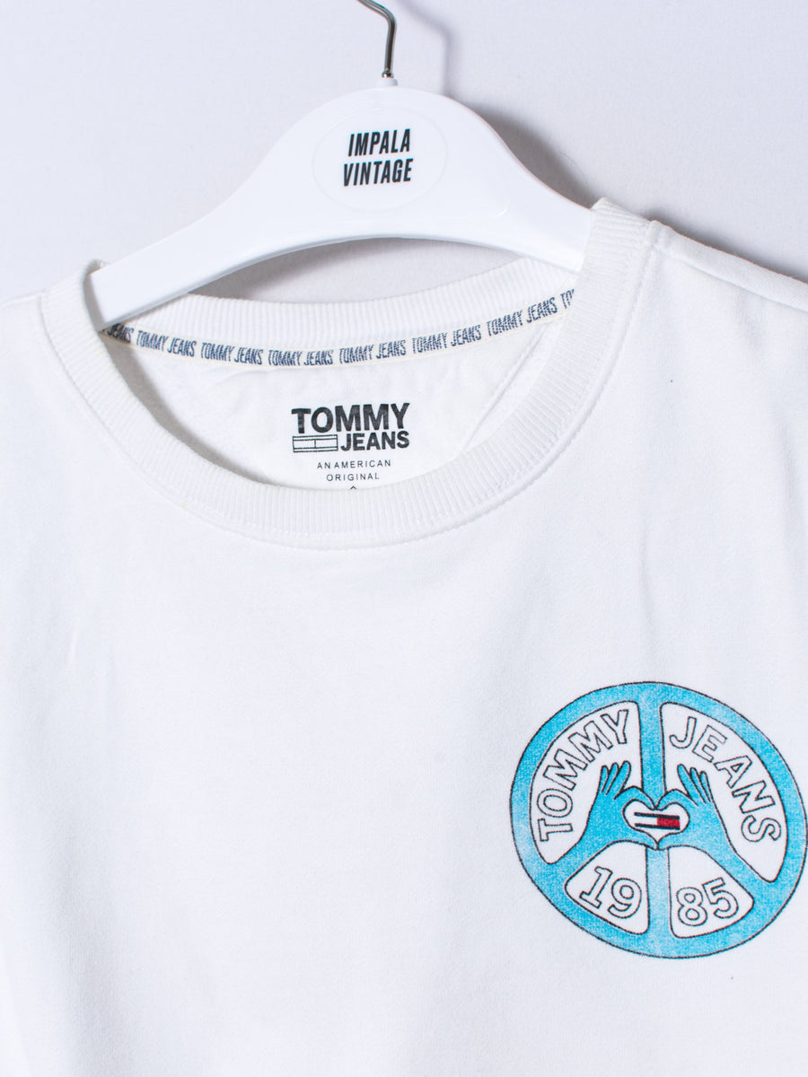 Tommy Jeans White Croptop Sweatshirt