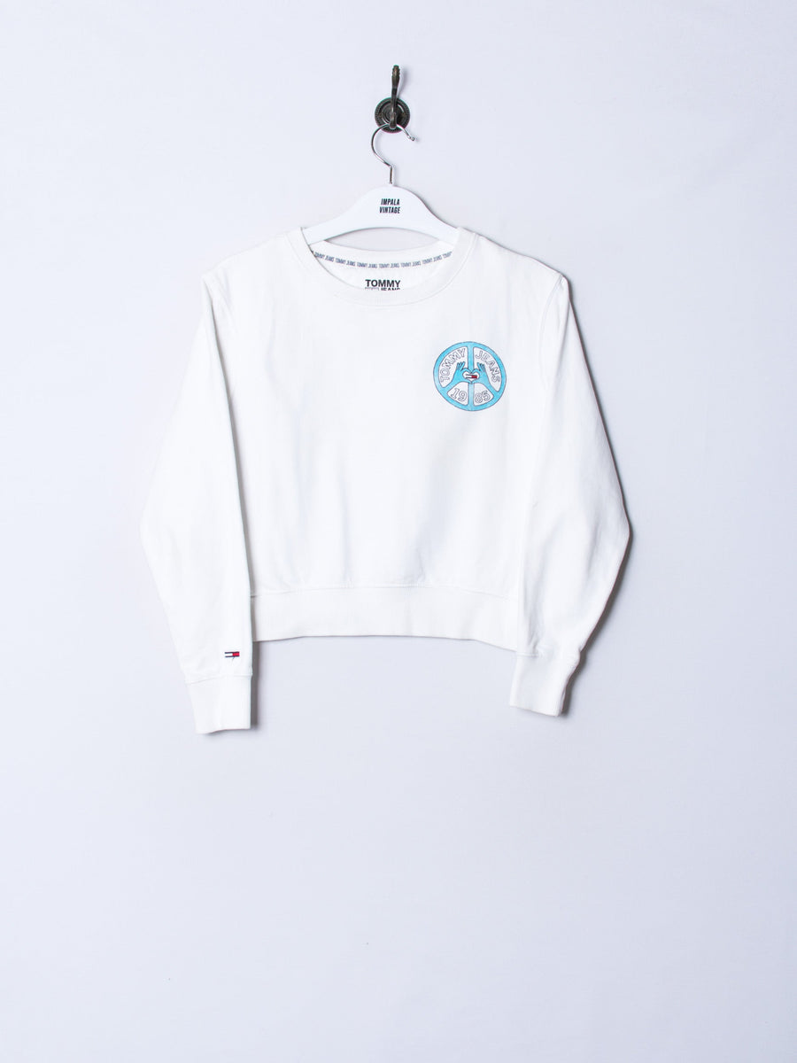 Tommy Jeans White Croptop Sweatshirt