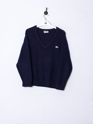 Lacoste Silver Logo V-Neck Sweater