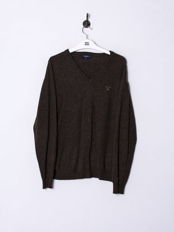 Gant V-Neck Brown Sweater